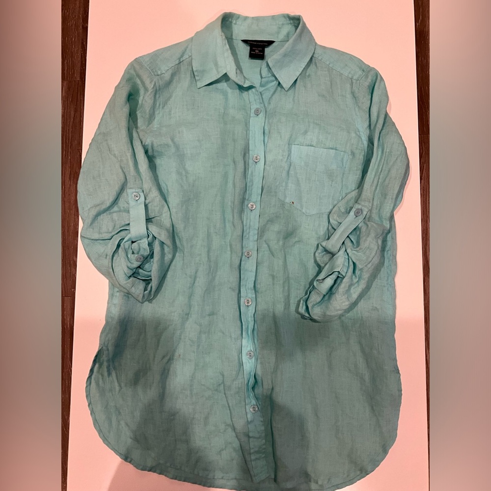 Sea foam button down shirt